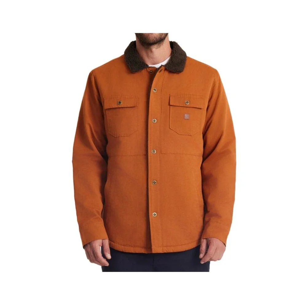 Roark Hebrides Jacket Medium Pecan High Pile Fleece Lined Snap Buttons‎ NWT $140